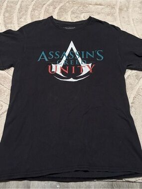 Assassins Creed Original Logo M Black Tee T-Shirt Video Game Vintage 2011